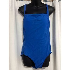 NICE Jag Swimsuit XL Blue One Piece Sporty Sexy Bathing Suit GOOD CONDITION